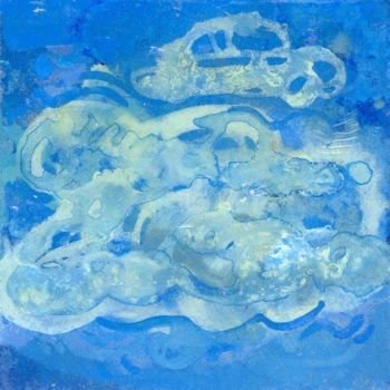Schilderij getiteld "nuage d'étude-1/5" door Richard Brachais, Origineel Kunstwerk, Olie