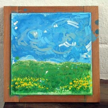 Painting titled "Paysage d'étude-1/9" by Richard Brachais, Original Artwork, Oil