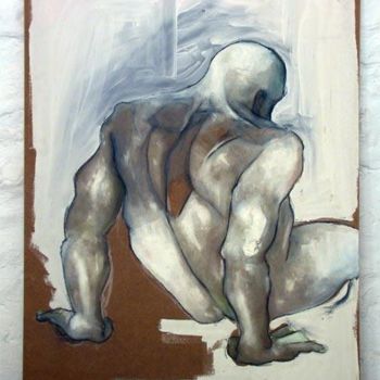 Peinture intitulée "Tourne dos II" par Richard Brachais, Œuvre d'art originale, Huile