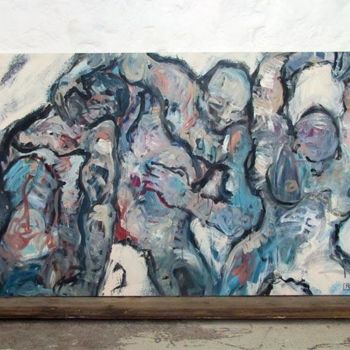 Peinture intitulée "La lutte" par Richard Brachais, Œuvre d'art originale, Huile