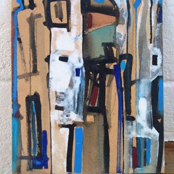 Painting titled "abstraction / retou…" by Richard Brachais, Original Artwork, Oil