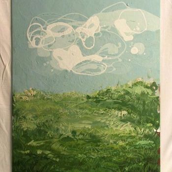 Schilderij getiteld "Dépaysage, nuage?" door Richard Brachais, Origineel Kunstwerk, Olie