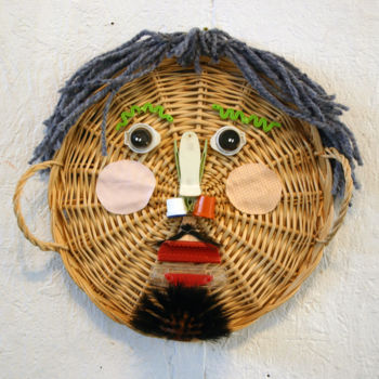 雕塑 标题为“masque-40x35x8-2015…” 由Richard Brachais, 原创艺术品, 塑料