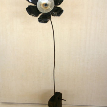 Skulptur mit dem Titel "fleur-142x50x30-201…" von Richard Brachais, Original-Kunstwerk, Metalle
