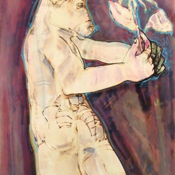 Pintura titulada "L'offrande" por Richard Brachais, Obra de arte original, Oleo