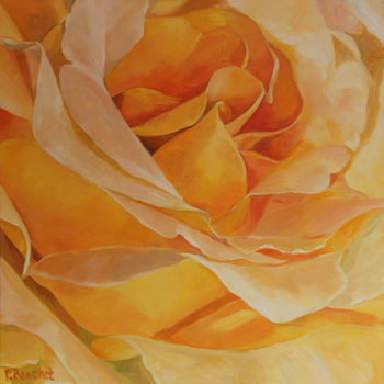 Painting titled "rose4" by Pascal Brachet, Original Artwork, Oil