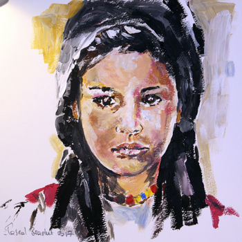 Pintura titulada "Portrait étude 3" por Pascal Brachet, Obra de arte original, Acrílico