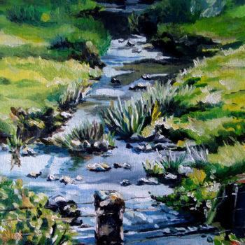 Peinture intitulée "Le ruisseau" par Pascal Brachet, Œuvre d'art originale, Huile