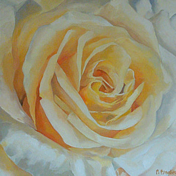 Pintura intitulada "rose 4" por Pascal Brachet, Obras de arte originais, Óleo