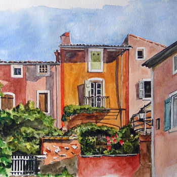 Painting titled "provence-2" by Pascal Brachet, Original Artwork, Watercolor