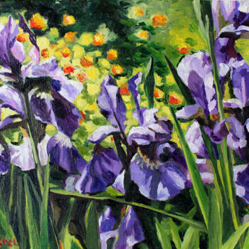 Peinture intitulée "Iris" par Pascal Brachet, Œuvre d'art originale, Huile