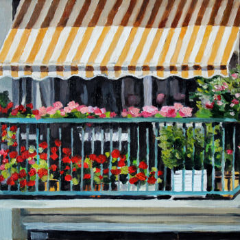 Painting titled "Le balcon de Franço…" by Pascal Brachet, Original Artwork, Oil