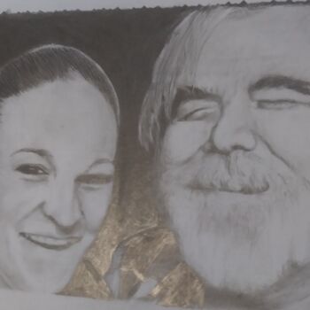 Drawing titled "Daughter and I" by Bradley Lashley, Original Artwork, Pencil