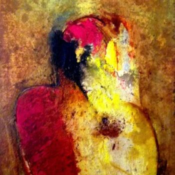 Malerei mit dem Titel "les rouges" von Brahim Boulminate, Original-Kunstwerk, Öl