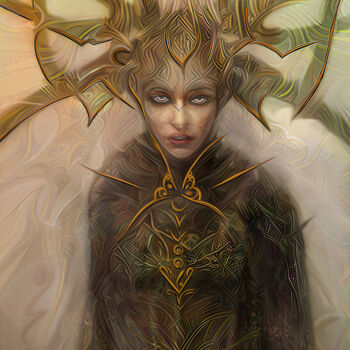 Arts numériques intitulée "Hela goddess" par Bram Leegwater, Œuvre d'art originale, Peinture numérique