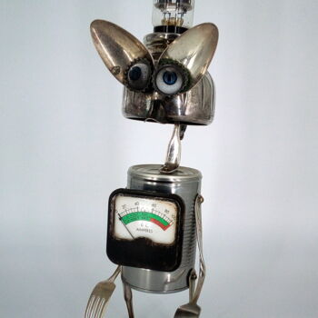 Sculpture titled "Tesla the bot* as h…" by Branimir Misic, Original Artwork, Metals
