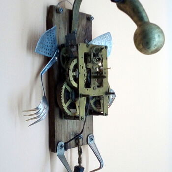 Sculpture titled "off work*not power*…" by Branimir Misic, Original Artwork, Metals