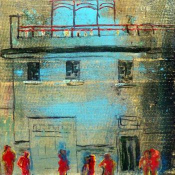 Pittura intitolato "Gente per strada" da Branciforte, Opera d'arte originale, Acrilico