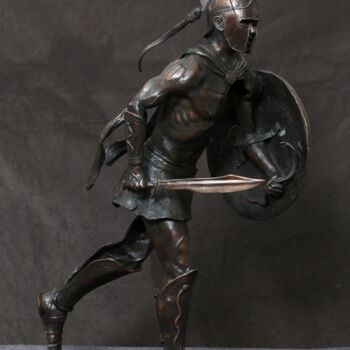 Escultura intitulada "Spartan Warrior Ori…" por Brandon Borgelt, Obras de arte originais, Bronze