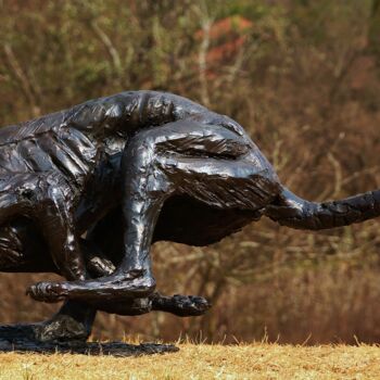 Sculpture intitulée "Cheetah Lifesize Br…" par Brandon Borgelt, Œuvre d'art originale, Bronze