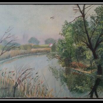 Painting titled "reeds" by Branislav Gibarov, Original Artwork, Oil