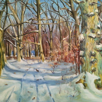 Painting titled "Winter II" by Branislava Grubjesic Pantelic, Original Artwork, Oil