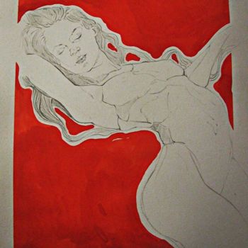 Disegno intitolato "The Dancer" da Branislava Grubjesic Pantelic, Opera d'arte originale, Acquarello