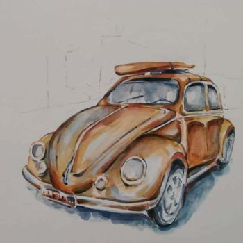 绘画 标题为“Car” 由Branislava Grubjesic Pantelic, 原创艺术品, 水彩