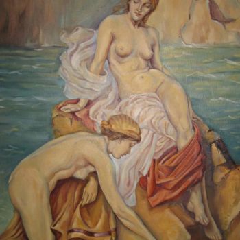 Painting titled "Womens" by Branislava Grubjesic Pantelic, Original Artwork, Oil