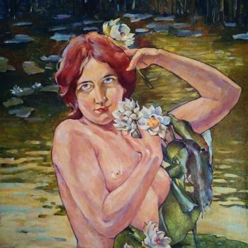 Malerei mit dem Titel "Women" von Branislava Grubjesic Pantelic, Original-Kunstwerk, Öl