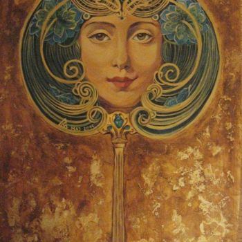 Painting titled "Mirror" by Branislava Grubjesic Pantelic, Original Artwork, Acrylic