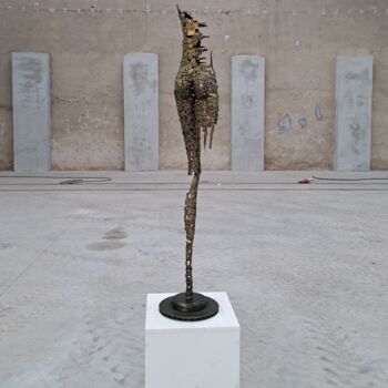 Skulptur mit dem Titel "Woman Mosaic back" von Brano Brody, Original-Kunstwerk, Metalle