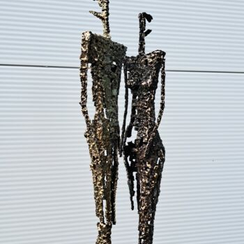 Sculpture titled "Love Couple Mosaic…" by Brano Brody, Original Artwork, Metals