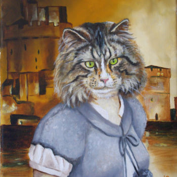 Painting titled "Chattelaine" by Brataine, Original Artwork, Oil