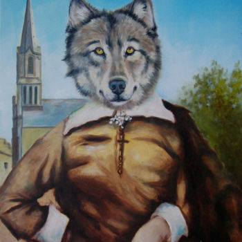 Painting titled "Saint Loup" by Brataine, Original Artwork, Oil