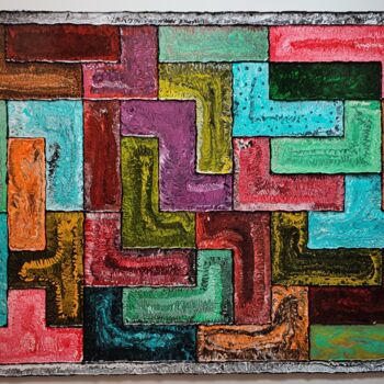 Peinture intitulée "Tetris" par Bravo Navarro, Œuvre d'art originale, Acrylique