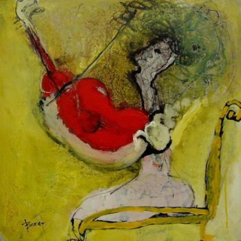 Peinture intitulée "Sonate Rouge" par Jean-Claude Bréat, Œuvre d'art originale, Huile