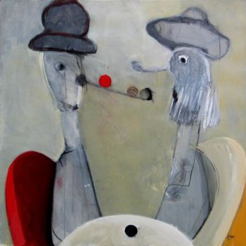 Painting titled "Pipo-nez" by Jean-Claude Bréat, Original Artwork, Oil