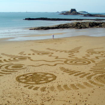 Photography titled "Sand art Saint-Malo" by Pascaline Brémont, Original Artwork