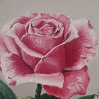 Malarstwo zatytułowany „A Rosa” autorstwa Breno Chieppe Traspadini, Oryginalna praca, Olej Zamontowany na Drewniana rama nos…