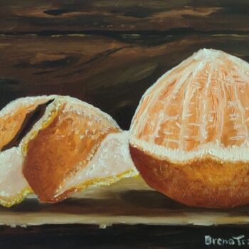 Pintura intitulada "Uma laranja descasc…" por Breno Chieppe Traspadini, Obras de arte originais, Óleo Montado em Armação em…