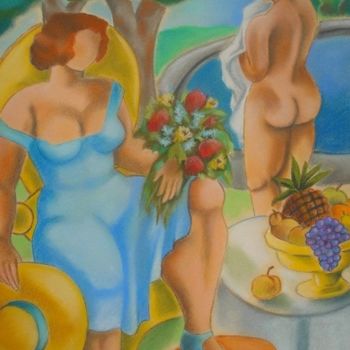 Pintura titulada "L'été" por Catherine Bres-Rhocanges, Obra de arte original, Oleo
