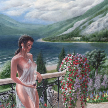 Painting titled "At The Villa" by Bretislav Stejskal, Original Artwork, Acrylic