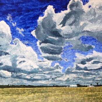 Schilderij getiteld "Killarney Cloudscape" door Brett Buckley, Origineel Kunstwerk, Acryl Gemonteerd op Houten paneel