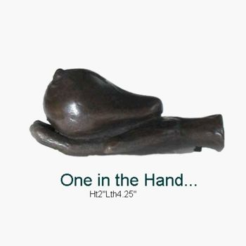 Sculpture titled "'One in the Hand'" by Brian Junghans, Original Artwork, Casting