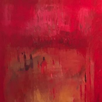 Peinture intitulée "Red 1, Technique mi…" par Briga, Œuvre d'art originale, Acrylique