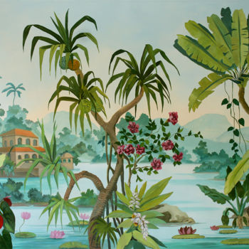 Картина под названием "étang-st-paul-chino…" - Les Décors Des Mers Du Sud, Подлинное произведение искусства