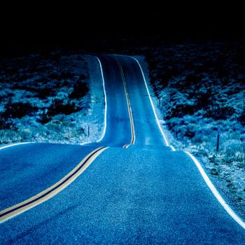 Photography titled "La route bleu - Lim…" by Brice Bourgois, Original Artwork, Digital Photography