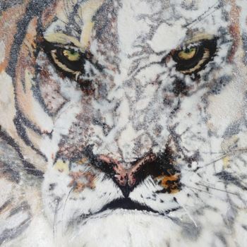 Schilderij getiteld "Tiger" door Brice M, Origineel Kunstwerk, Acryl