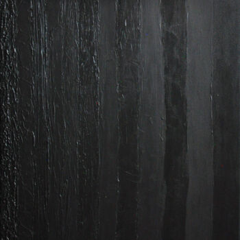 Painting titled "Just Black" by Bridg', Original Artwork, Acrylic Mounted on Wood Stretcher frame